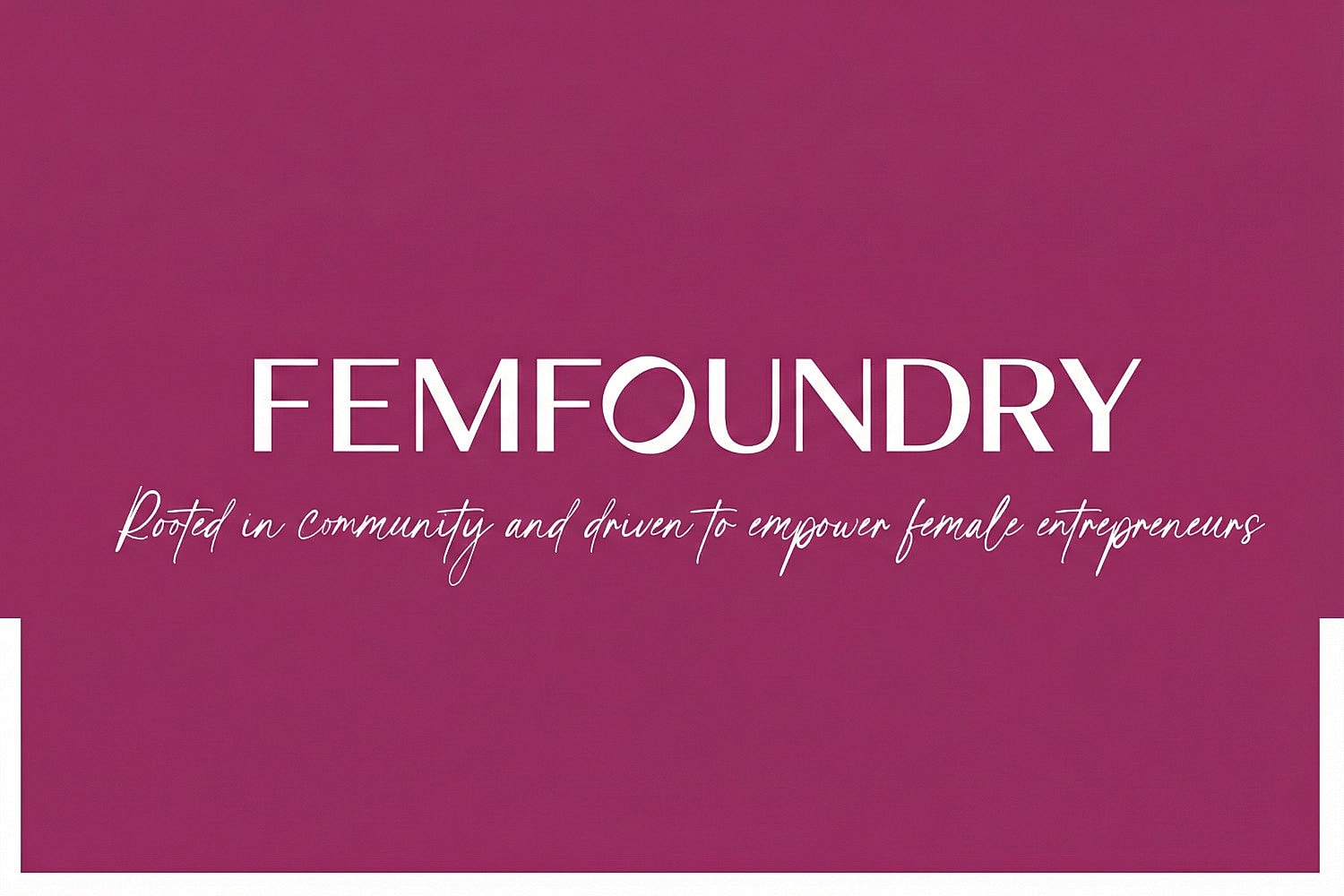 Femfoundry logo promoting female entrepreneurship and community.