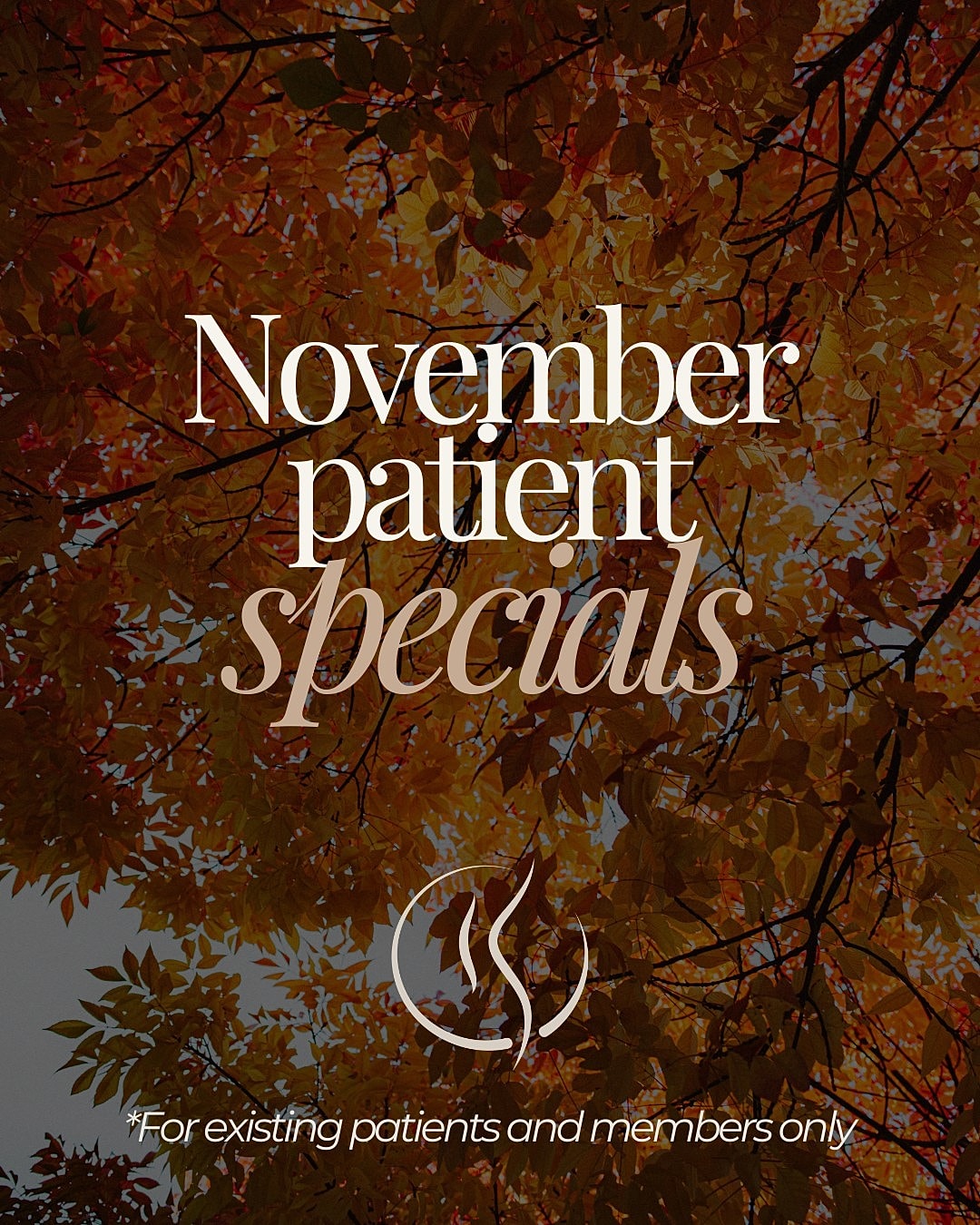 October patient specials with pumpkins and skull.